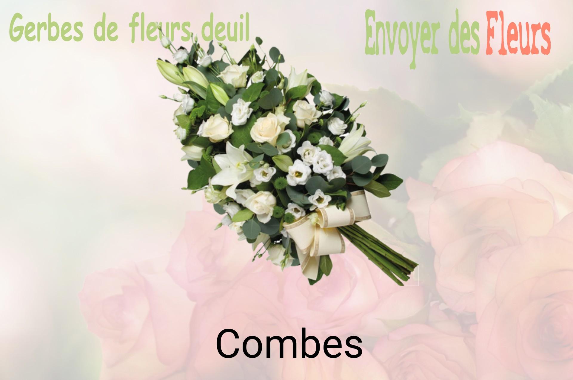 Gerbe de fleurs de deuil livrée à Combes